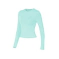 thumbnail image 5 of Caoirhny Womenacute;s Spring Autumn Slim Tops Solid Color Long Sleeve Round Neck Streetwear Blouse, 5 of 9