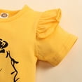 thumbnail image 6 of Sinhoon Toddler Infant Baby Girl Sister Matching Outfits Letter Romper T-shirt Sunflower Shorts/Skirt Dress Clothes Set (Big Sister,18-24 Months), 6 of 8