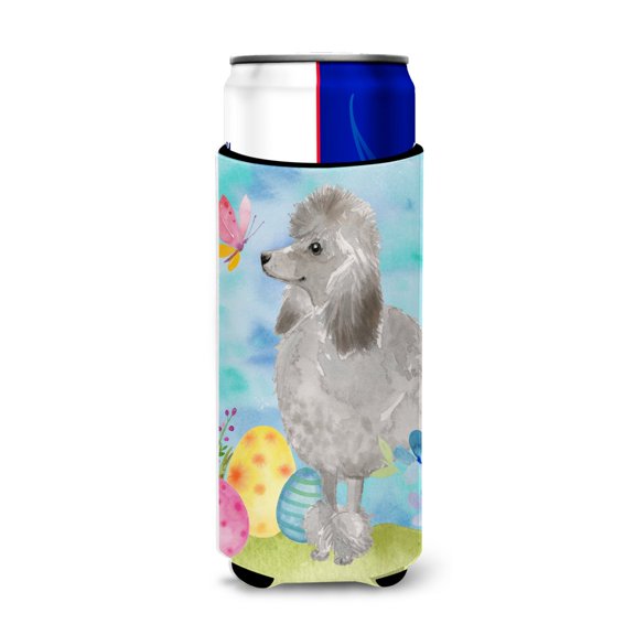 Carolines Treasures BB9629MUK Grey Standard Poodle Easter Michelob Ultra Hugger for slim cans  Slim Can multicolor
