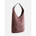 thumbnail image 3 of Scenario Women's Faux Suede Bucket Handbag, Leopard Print, 3 of 5