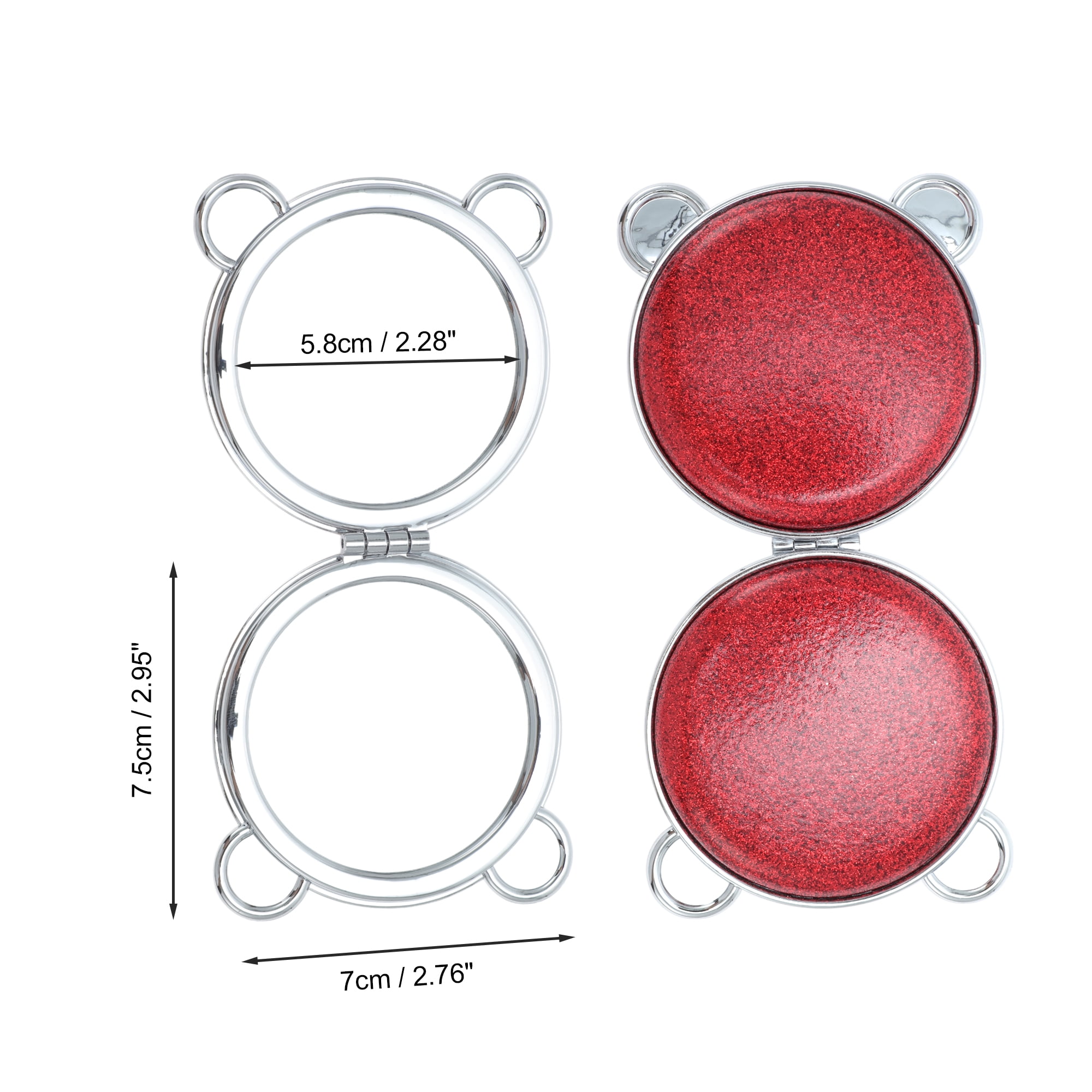 Unique Bargains Bears Style Makeup Mirror 1 Pc Red