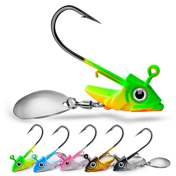 Cadialan Jig Head Hooks Weighted With Spinner Blades 7.5g 10.5g 15g  Fishhook For Soft Bait Fishing Tackle Accessories 