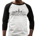 thumbnail image 2 of Skyline Argentina Three-Quarter Raglan Sleeve Baseball Shirt Unisex X-Small White/Black, 2 of 5
