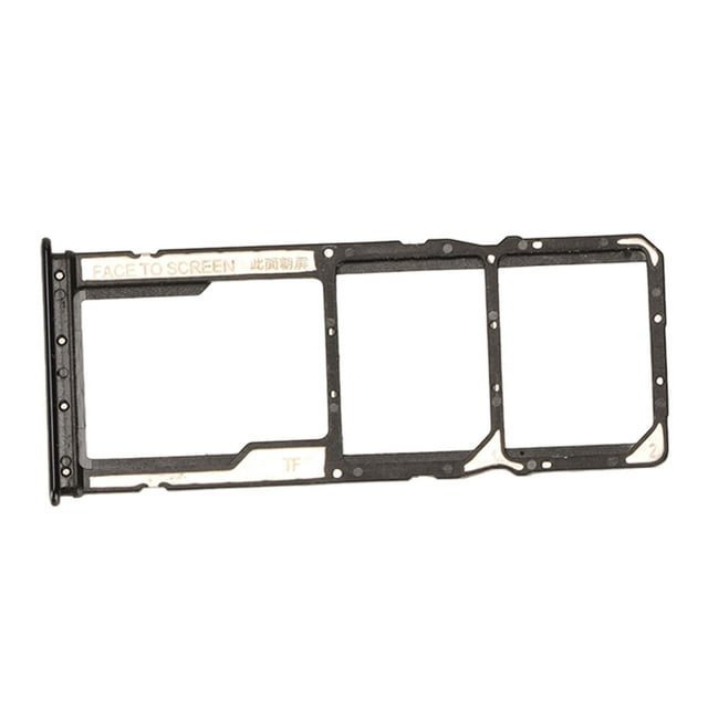 Dual Card Slot Tray, Perfectly Fit Complete Plastic Sim Card Tray With Card Pin For Replacement Black