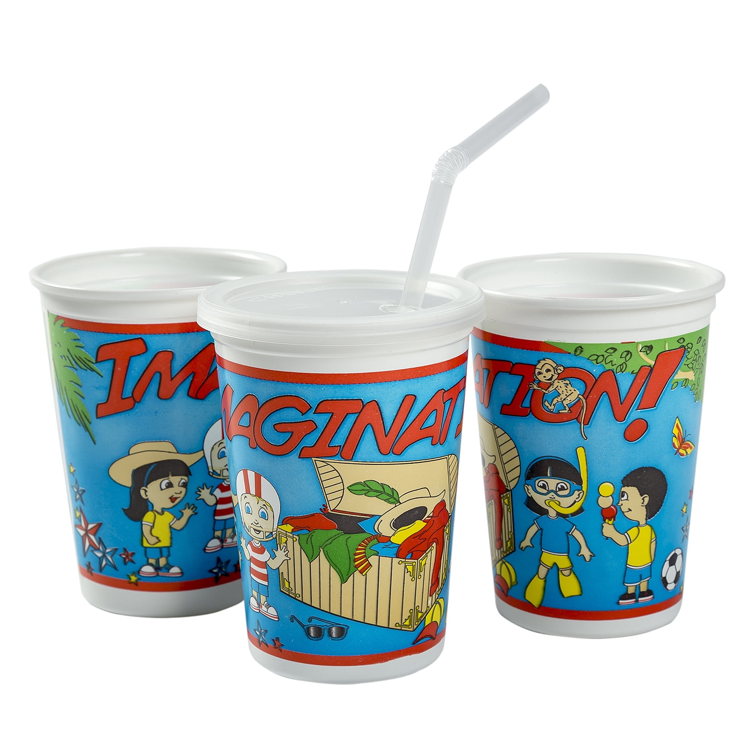 12 oz. Mexican Theme Thermo Cups With Straws and Lids, Case of 250