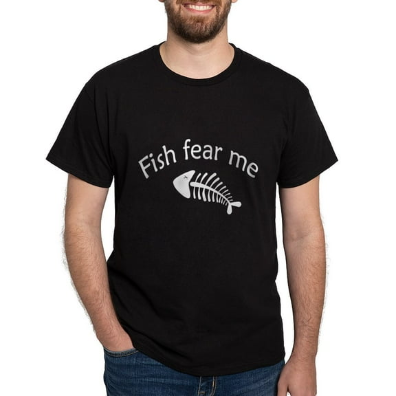 CafePress - Fish Fear Me Dark T Shirt - Men's Classic Graphic Cotton T-Shirt