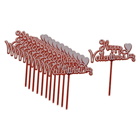 BLESIYA 12 Pieces Valentine Cupcake Picks for Engagement Anniversary Valentine Theme Long