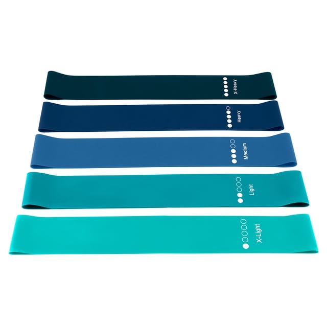 Muka 5 Pcs Resistance Bands for Working Out, Exercise Stretch Loop for Physical Therapy with Instruction Manual & Carry Bag- Blue