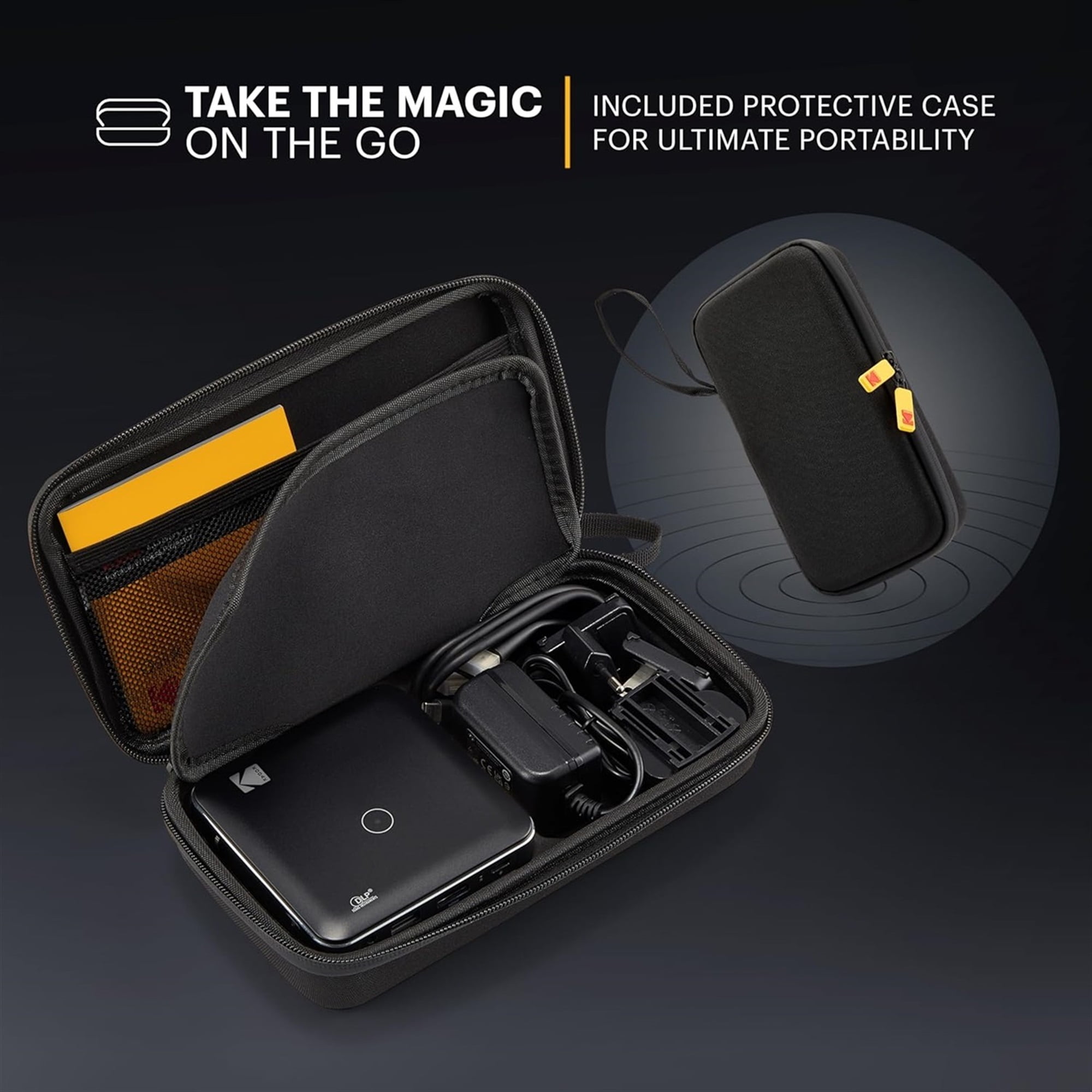 Kodak Luma 150 Pico Projector, Rechargeable Ultra Mini Projector with Travel Case (Black)