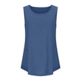 thumbnail image 5 of XIAOCHA Womens Solid Tank Top U Neck Sleeveless Curved Hem Casual Daily Blouse, 5 of 6