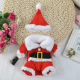 thumbnail image 2 of Disfraz navideño para perro con capucha de Papá Noel y abrigo con capucha para perros pequeños, gatos, cachorros, ropa divertida para fiestas navideñas, 2 of 5