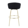 thumbnail image 5 of Claire Contemporary Glam 30" Fixed-Height Bar Stool With Gold Metal Legs And Round Gold Metal Footrest - Set Of 2, 5 of 8