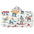 thumbnail image 2 of Christmas Santa Claus Skating Kids Hooded Beach Towel Baby Bath Poncho Towels with Hood Absorbent 50"x23.5" for Pool Swimming, 2 of 7