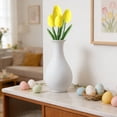 thumbnail image 2 of Clearance | Yellow Artificial Tulip Flower Single Stem, Realistic Faux Tulip with Velvety Petals for Home Vase Wedding Bouquet DIY Floral Arrangement Decor, 2 of 6