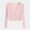Pink, variant on EchfiProm Long Sleeve Tops for Women Ribbed Casual V-Neck Relaxed Fit Womens Cardigan Solid