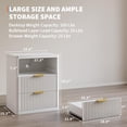 thumbnail image 2 of Fluted Nightstand Set of 2, Bedside Table Built-in Charging Station, Featuring 2 Drawer & Open Storage Space, Metal Handles & Curved Edge Design, Mid Century Modern Night Stand, Bedroom, Living Room, 2 of 7
