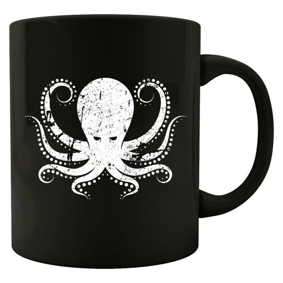 Octopus 11 oz Coffee Mug - Funny Squid Tentacle Design White Ceramic Gift