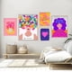 thumbnail image 4 of Póster con cita de chica positiva, arte de pared, impresión abstracta, flor rosa, pintura en lienzo, colorido, Boho, sala de estar, decoración del hogar, imagen, 4 of 4