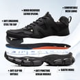 thumbnail image 4 of SKIUHS Women’s Steel Toe Work Shoes, Puncture Resistant Lightweight Safety Sneakers, Breathable Lace-Up Non Slip Work Shoes, All Black, 4 of 7