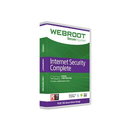 Webroot SecureAnywhere Internet Security Complete - Box pack (1 year) - 5 devices - Win, Mac, Android,