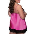 thumbnail image 2 of Fairnull Women Sexy Lace Patchwork Babydoll Dress G-string Briefs Loose Sleepwear Set, 2 of 8
