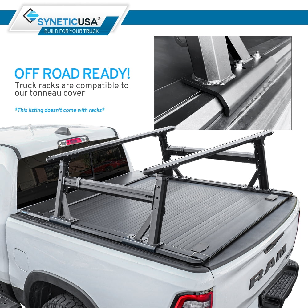 Syneticusa MR Series Retractable T-Slot Rails Hard Truck Bed Cover for 2022-2026 Ford Maverick 4’6” Bed