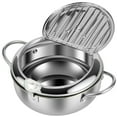 thumbnail image 1 of JUNWELL Deep Fryer Pot  4.2L Stainless Steel Deep Frying Pot with with Strainer Basket and Thermometer 3 Sizes Oil Mini Fryer Deep Frying Oil Container, 1 of 10