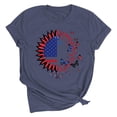 thumbnail image 2 of Women's T-shirts Short Sleeves Round Neck Simple Graphic Pattern Lightweight Soft Tops T-shirts for Independence Day Fourth of July Women's Beach Outfits Ship in 2 Days, 2 of 7