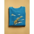 thumbnail image 3 of Image Conscious Giraffe Riding A Shark Sweatshirt Women -Jay Fleck Designs, Female Medium, 3 of 4
