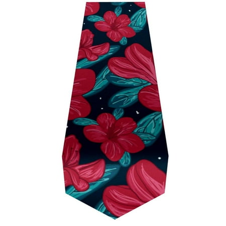

OWNTA Red Bloomming Flowers Pattern Elegant Polyester Table Runner Perfect for Your Tables - Dining Table Decoration