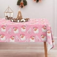 thumbnail image 3 of Pink Christmas Tablecloth Rectangle Xmas Tree Santa Claus Fabric Table Cloth Washable Table Cover for Picnic Dining Table Decor, 60 x 102 Inch, 3 of 7