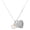 Silver, variant on Two-tone Runner Silhouette in Heart - Silver Plated Engraved Cor Cordium Heart Locket Necklace, 17.5"+2" Extender