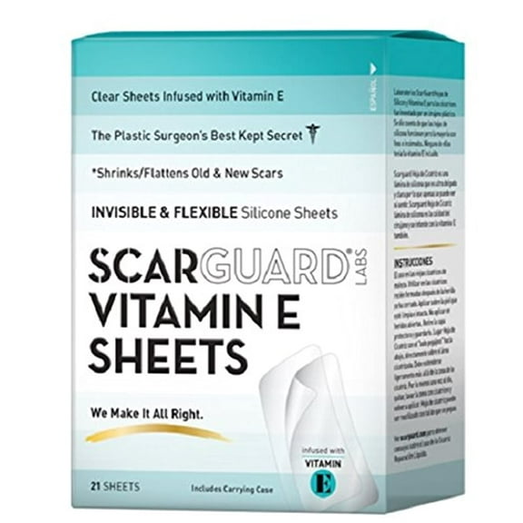 ScarGuard Scarsheet Nearly Invisible Silicone Scar Sheets, 21 Count