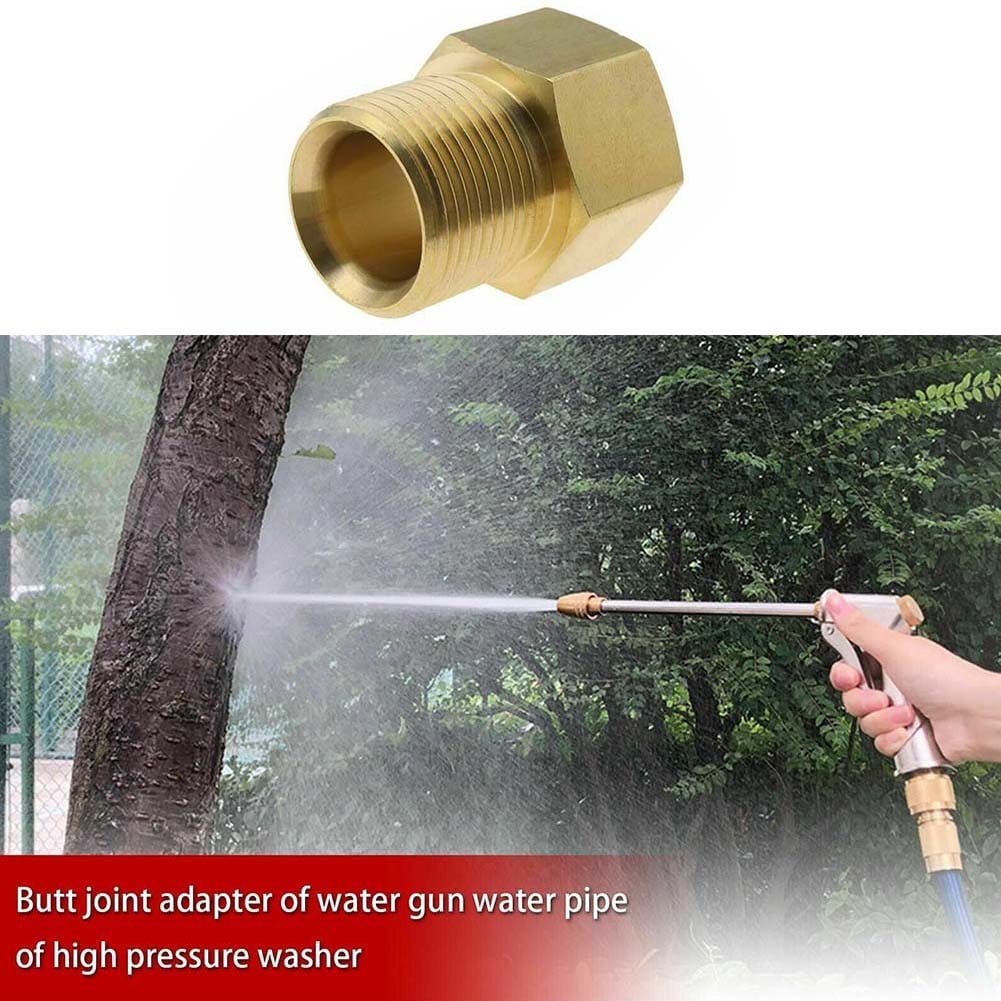 Adaptateur M22 Acier Inox Pour Nettoyeur Haute Pression - Conversion Femelle 12/14 Mm Vers 1/4" Et 3/8", Joint étanche - 14