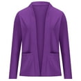 thumbnail image 4 of ITSAME Womens Plus Size Blazer, Solid Color Long Sleeve Fashion Fitted Open Front Suit Jacket Purple M, 4 of 6