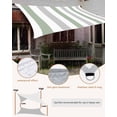 thumbnail image 4 of Sage Green Grey Stripe Sun Shade Sail 6.5'x10' Rectangle Outdoor Shade Canopy, Modern Farmhouse Vertical Striped Porch Shades Outdoor Sun Blocking Screen, Sunshade Cloth Covers for Patio/Deck/Garden, 4 of 5