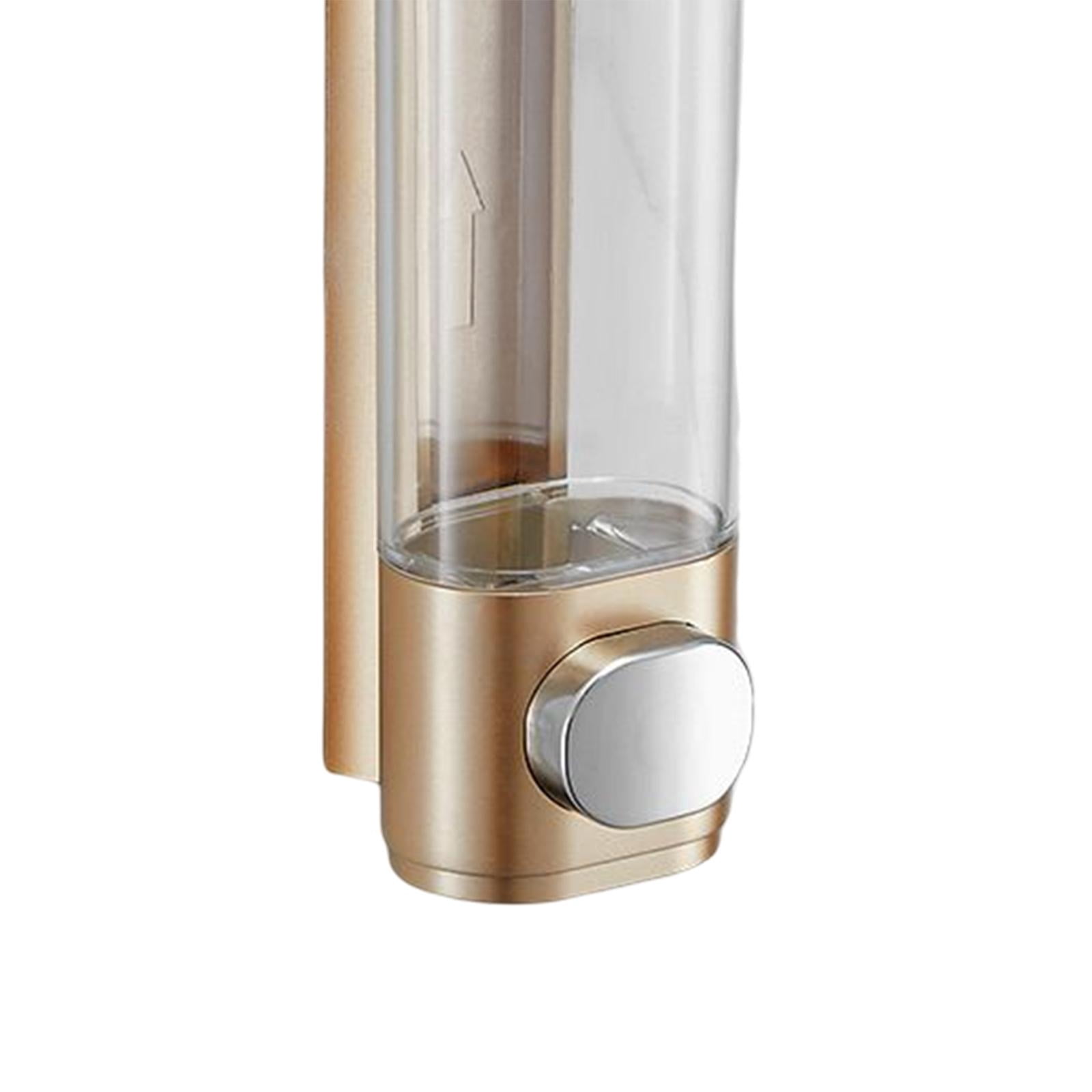 Fiocias Hand Press Soap Dispenser Wall Mounted Container Bath Liquid Soap Dispenser for Gold Single