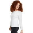 thumbnail image 5 of Hanes T-Shirt Col Rond à Manches Longues pour Femmes, m, Blanc, 5 of 5