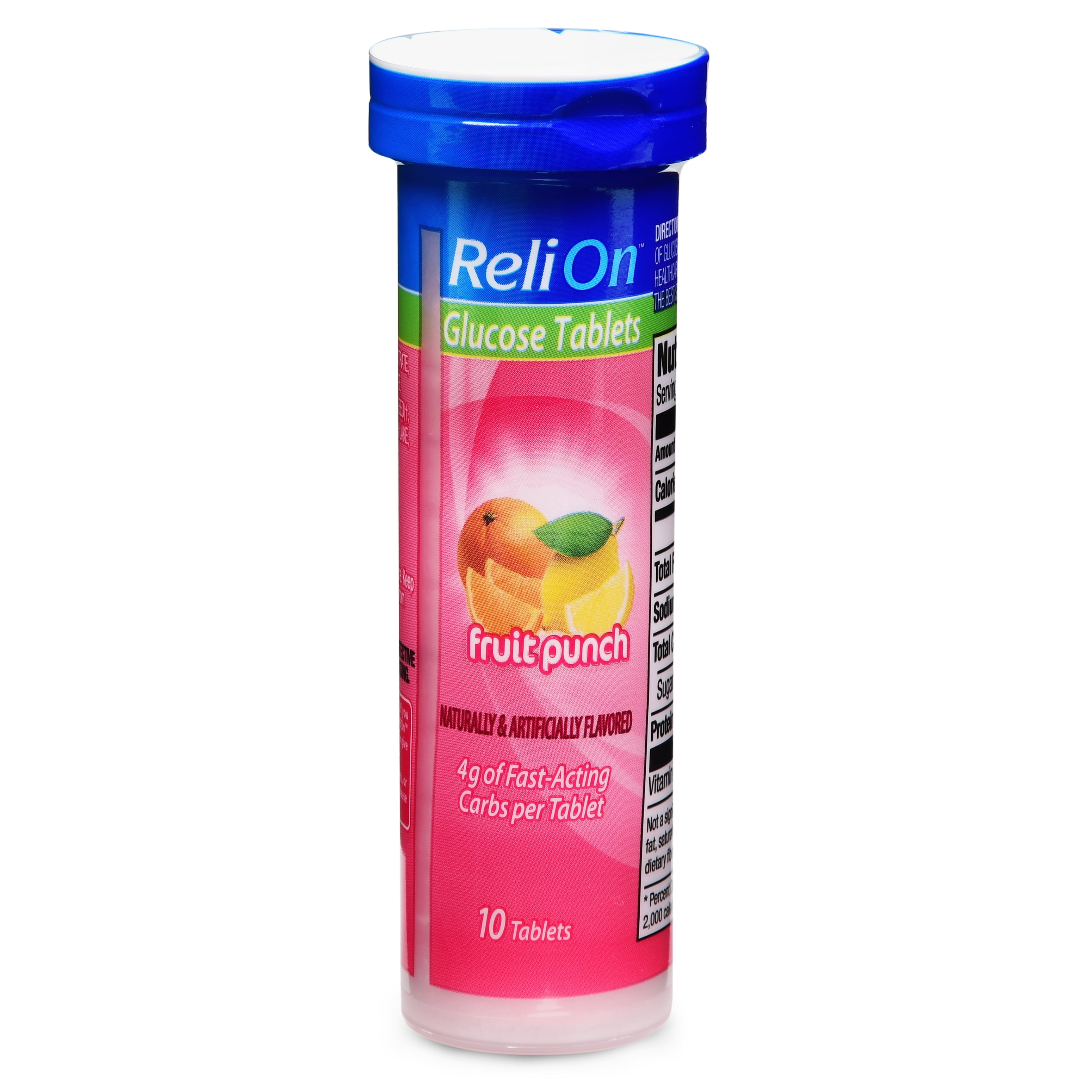ReliOn Fruit Punch Glucose Tablets, 10 Ct