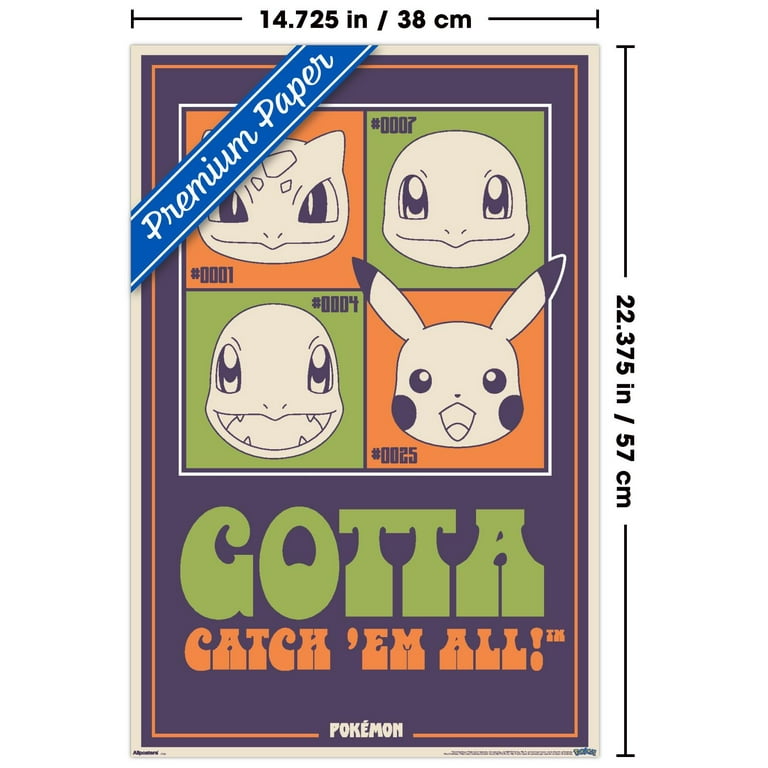 Pokemon: Groovy Vibes - Gotta Catch 'Em All! Wall Poster, 14.725