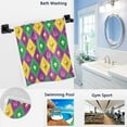 thumbnail image 2 of GZHJMY Chic Fleur De Lis Pattern Mardi Gras Carnival Soft Highly Absorbent Guest Large Home Decorative Hand Towels Multipurpose for Bathroom, Hotel, Gym and Spa (16 x 30 Inches), 2 of 4