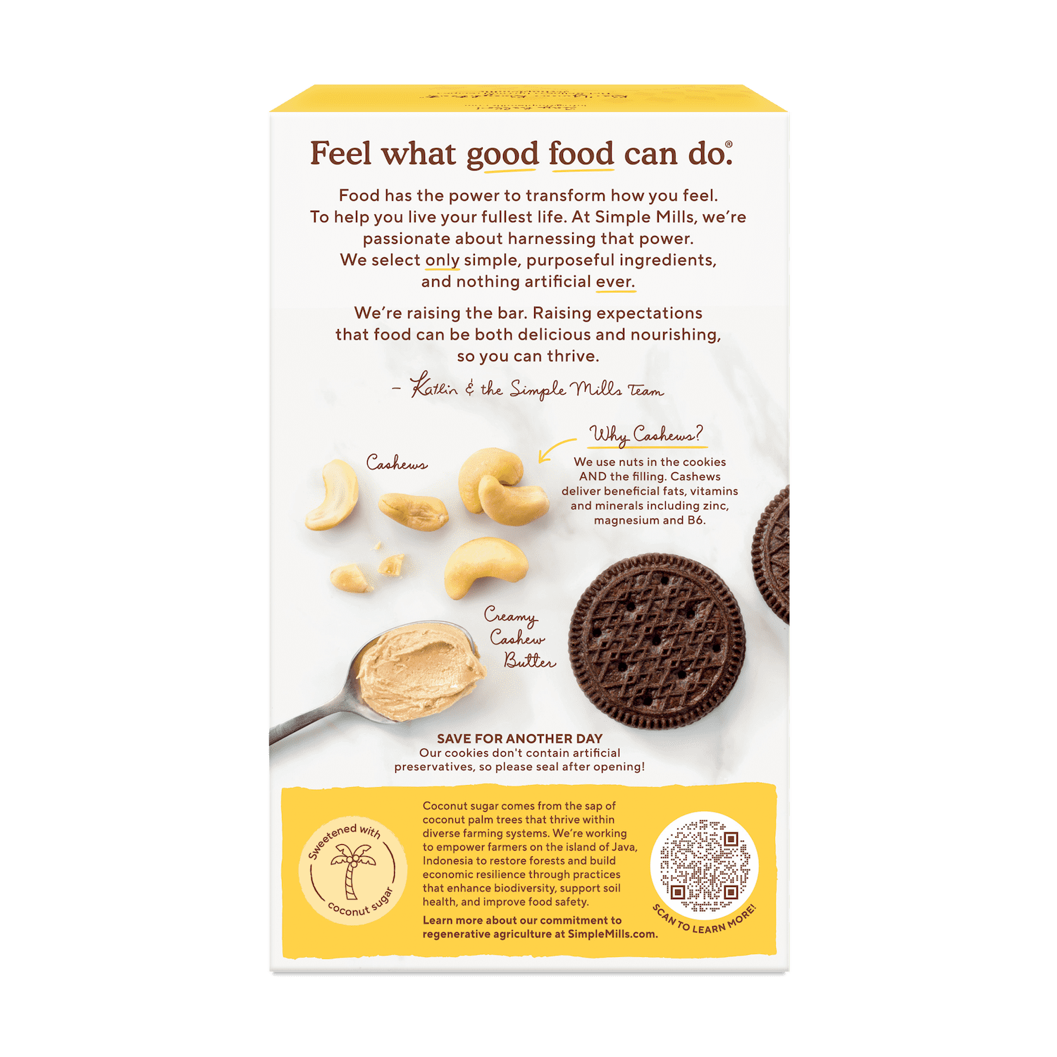 (8 pack) Simple Mills Nut Butter Stuffed Sandwich Cookies, Cocoa Cashew Creme, Gluten-Free, 6.7 oz