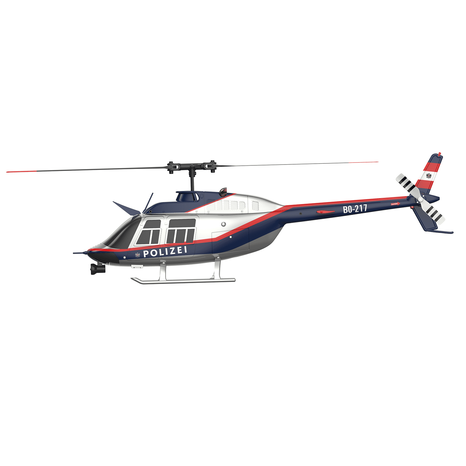 C138 Bell206 RC Helicopter, 1:33 Scale Flybarless Single-Rotor Remote Control Helicopter with 6-Axis Gyro & Optical Flow, 2.4G 6CH RC Aircraft Brushless Motor with One Click Roll Takeoff and Landing