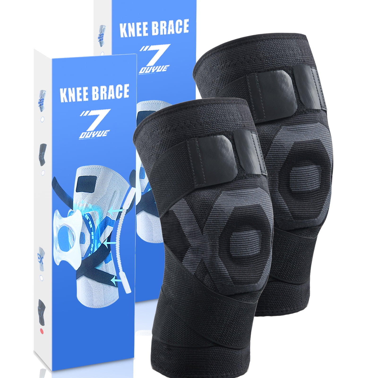 Knee Compression Sleeve Brace Support Pain Relief Joint Sport Patella Stabilize 
