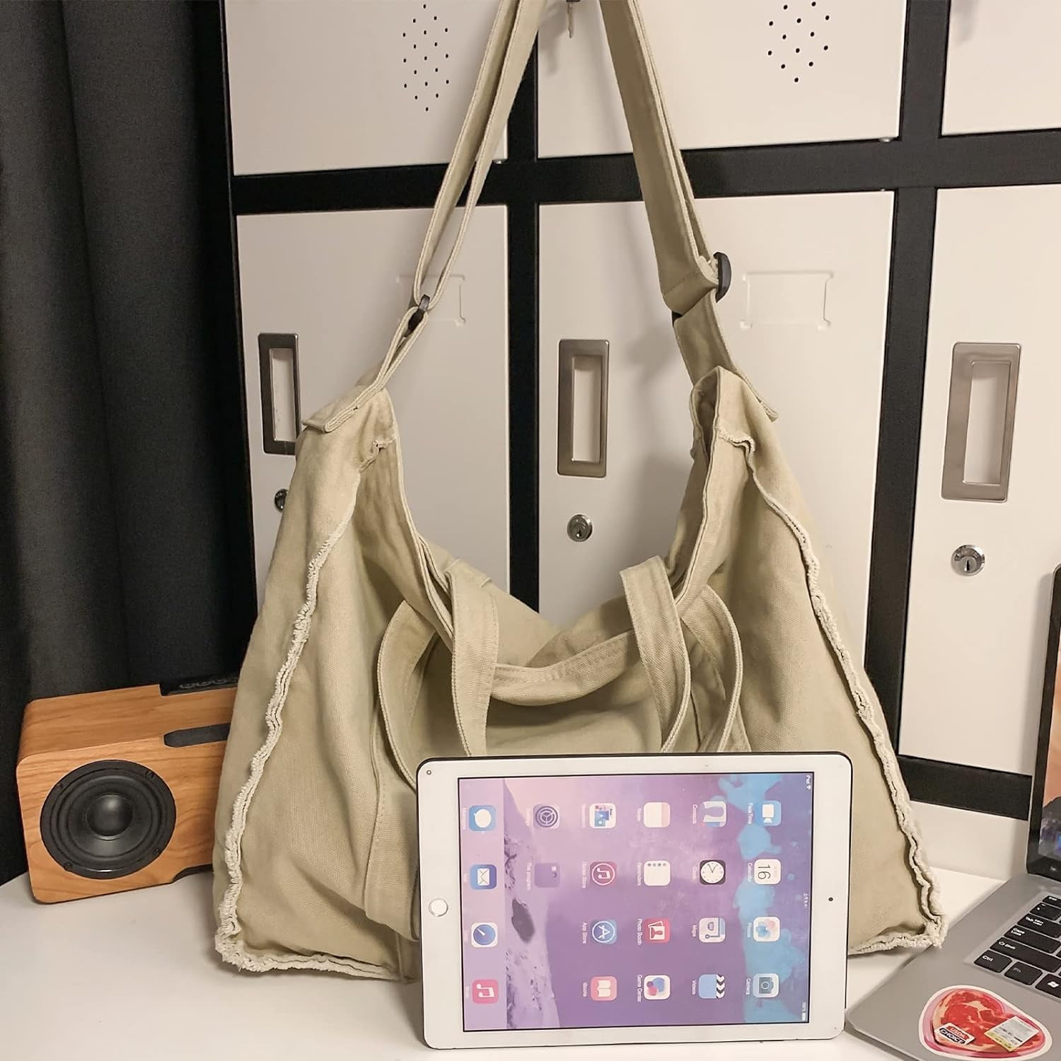 Tote Bag for women, Retro Hobo Purse Crossbody Handbag Large Canvas Shoulder Bags for School Work Travel Shopping