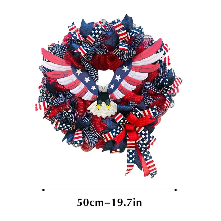 ◆大感謝祭!! PROVIDENCE LM701/R301 G1I22049 Midsumdr 19.7 Inch Patriotic Floral Mesh Wreath, Celebrate
