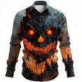thumbnail image 5 of Camisa amarilla divertida de Halloween 2024 para otoño e invierno, nueva camisa de moda para fiesta de Halloween, camisetas de manga larga para hombre, camisa con botones y temperamento, 5 of 5