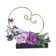 thumbnail image 2 of Expositor floral para anillos de boda con fondo en forma de corazón y flores artificiales. Púrpura, 2 of 9