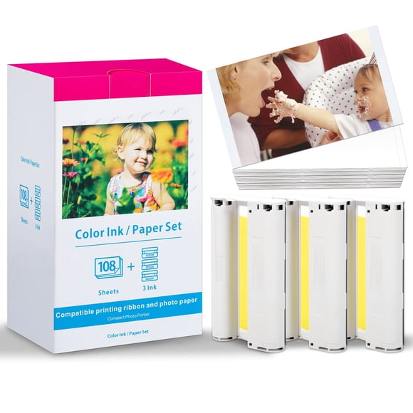 Replacement Canon Selphy CP1300 Paper and Ink for Selphy CP1300, CP1200, CP1500, CP910, CP900, CP760, CP770, CP780 CP800 Printer 4 x 6 Photo Paper Se