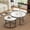 white-6040, variant on SSTBLEV Storage Sintered Stone and Wrought Iron Coffee Table with 2 Pack Nesting Tables, White